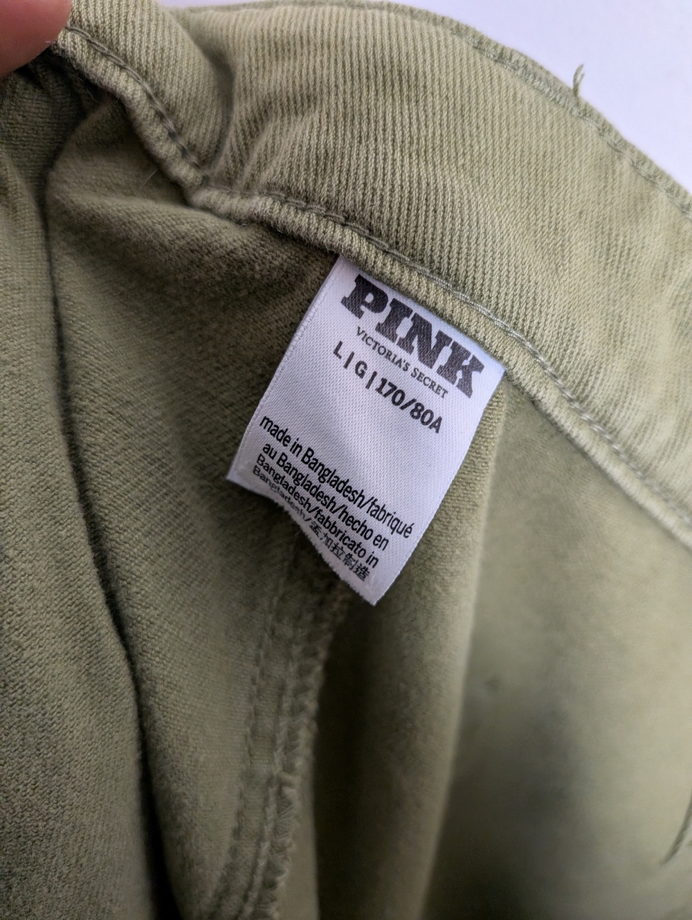 Victoria's Secret Pink Utility Cargo Pants Green Wide Leg Sz L - Picture 3 of 8